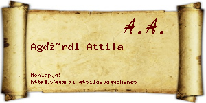 Agárdi Attila névjegykártya